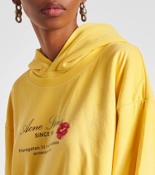 Printed cotton jersey hoodie