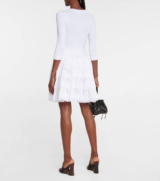 Crinoline pleated miniskirt