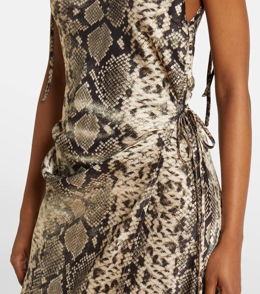 Dayla snake-print satin midi dress