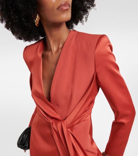 Maura wrap satin minidress