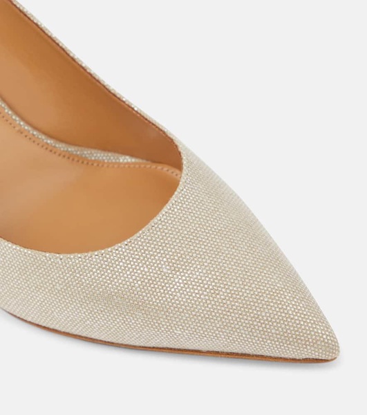 Bow Tie 85 metallic canvas pumps