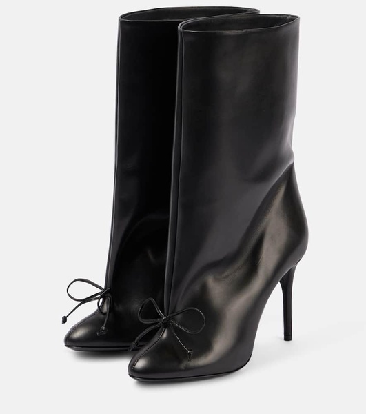 90 bow-detail leather ankle boots