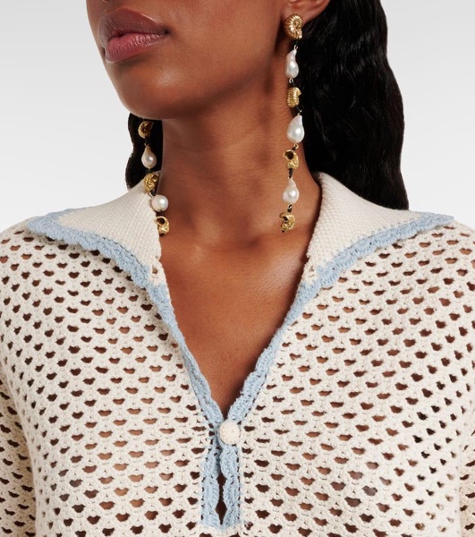 Splash crochet cotton mini dress