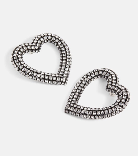 Embellished heart earrings