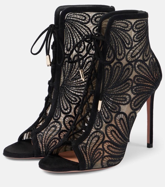 105 suede and lace ankle boots