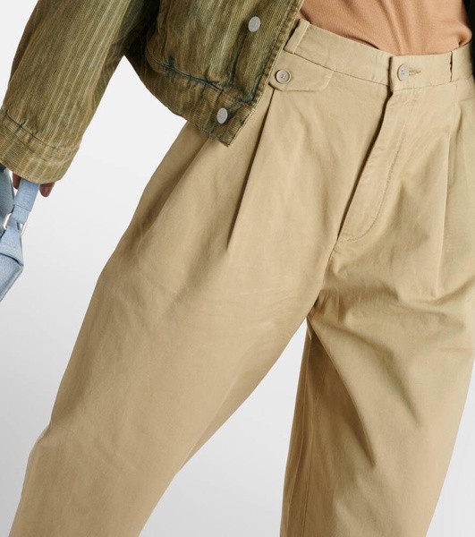 Becker wide-leg cotton twill chinos