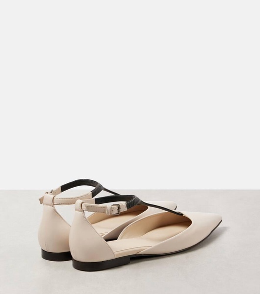 Monili leather flats