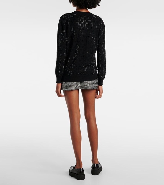 GG Crystal wool cardigan