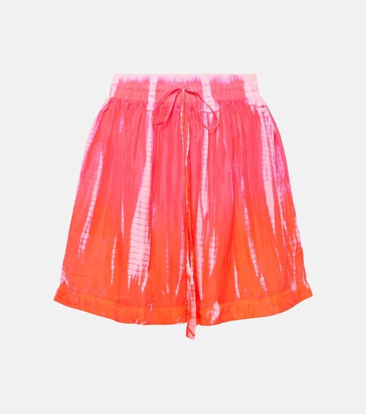 Printed silk shorts