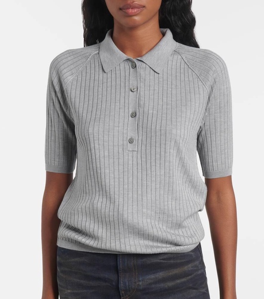 Silk polo shirt