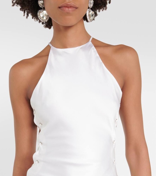 Silk-blend midi dress