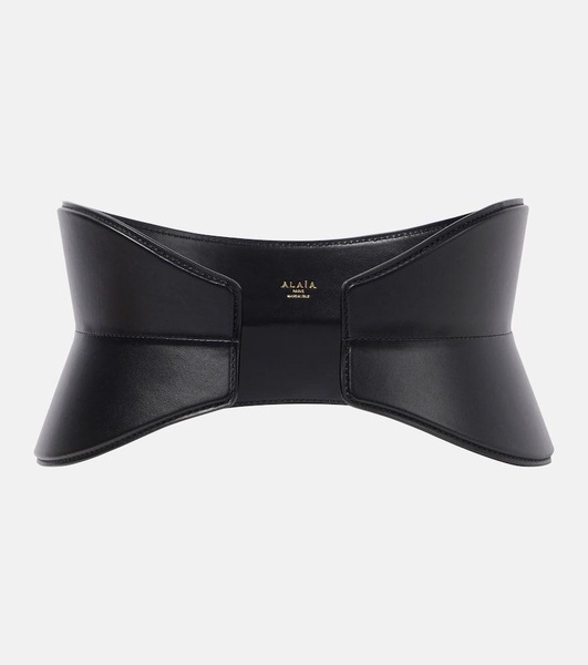 Flex wide leather belt