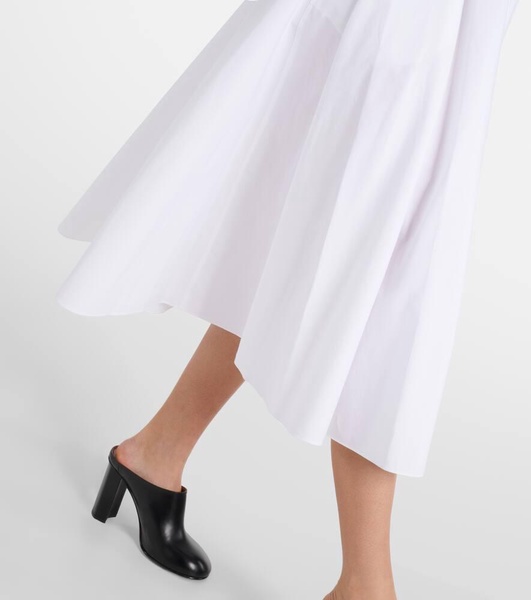 Open-back cotton poplin midi dress