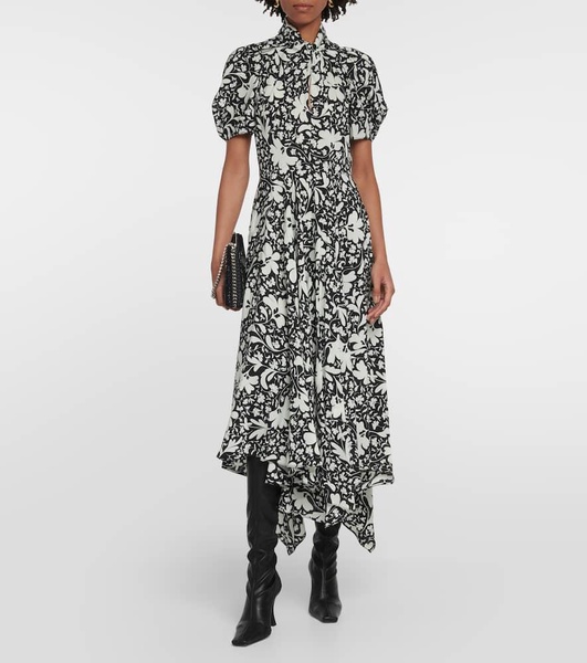 Floral silk midi dress