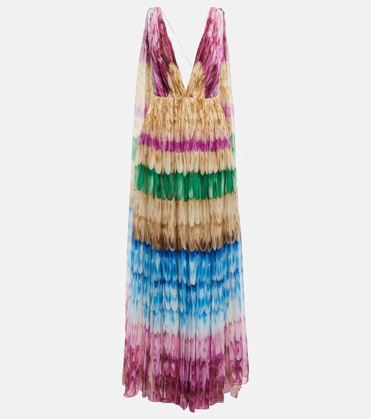 Printed silk gown