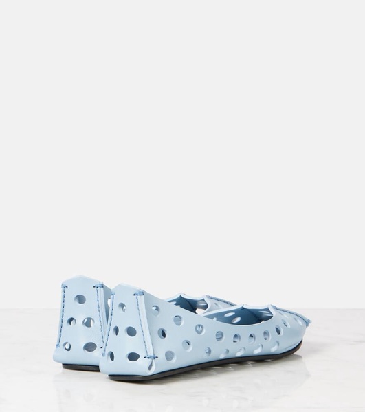 Perfo leather ballet flats