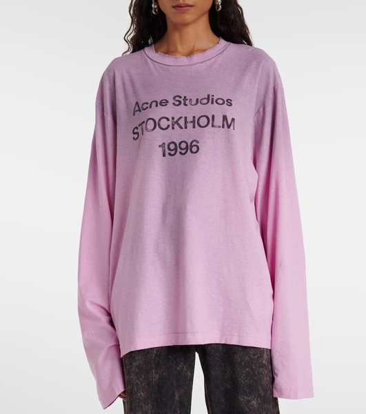 Logo cotton and hemp jersey top