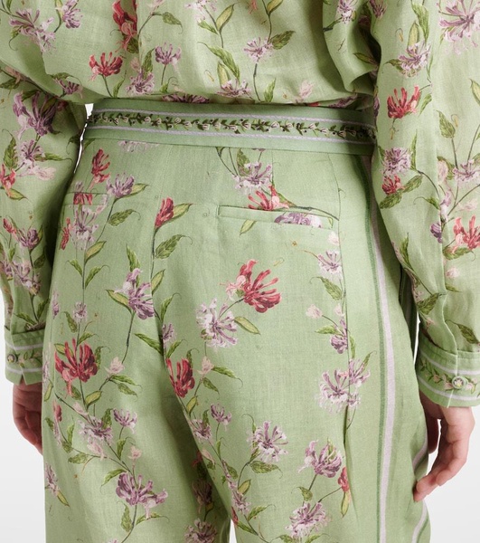 Florecer Honeysuckle linen wide-leg pants