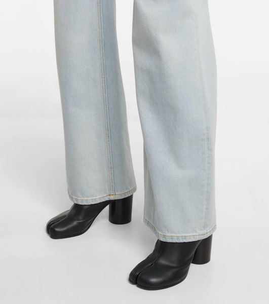 Cutout high-rise wide-leg jeans