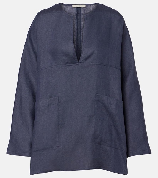 Oversized linen top