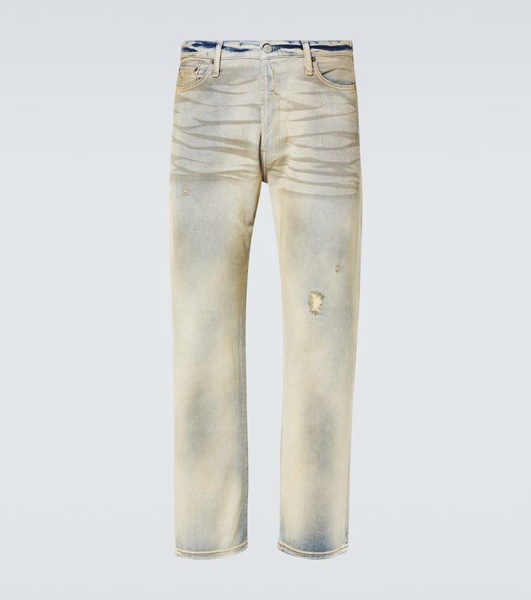 Mid-rise straight jeans