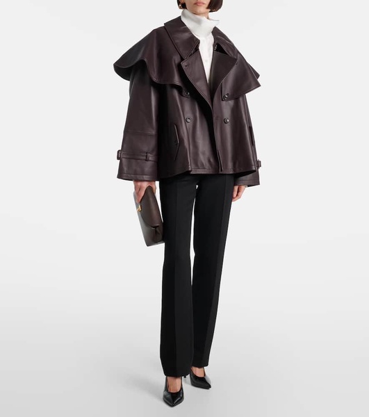 Tim caped leather jacket