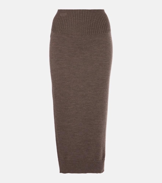 Melk virgin wool midi skirt