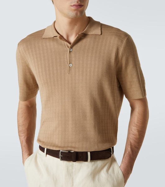Silk and cotton polo shirt