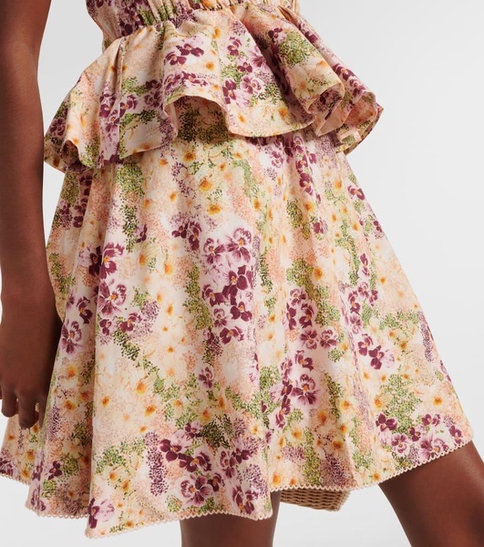 Infinito Florecer ruffled cotton minidress