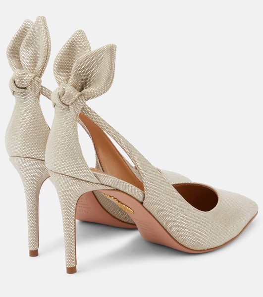 Bow Tie 85 metallic canvas pumps