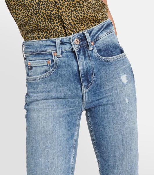 Girlfriend mid-rise straight jeans