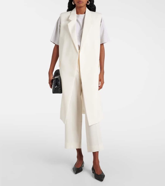 High-rise cropped straight pants