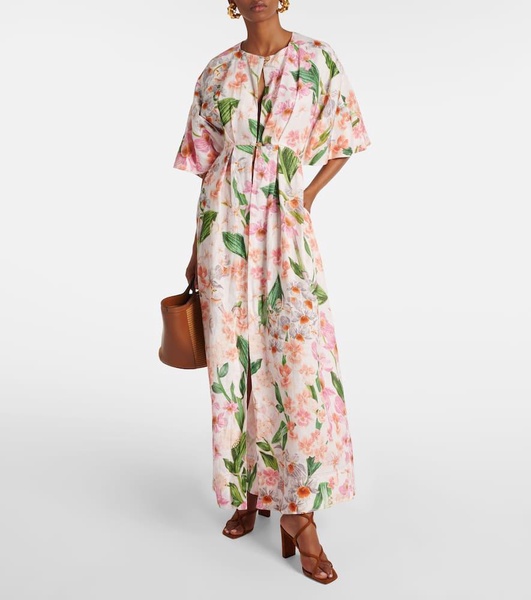 Gesto floral linen maxi dress