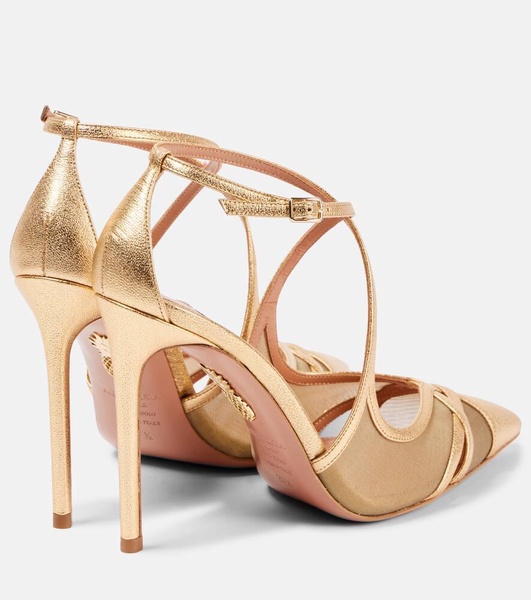 Shear 105 metallic leather and mesh pumps