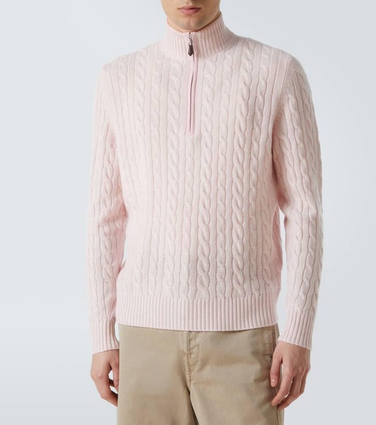 Thames cashmere half-zip sweater