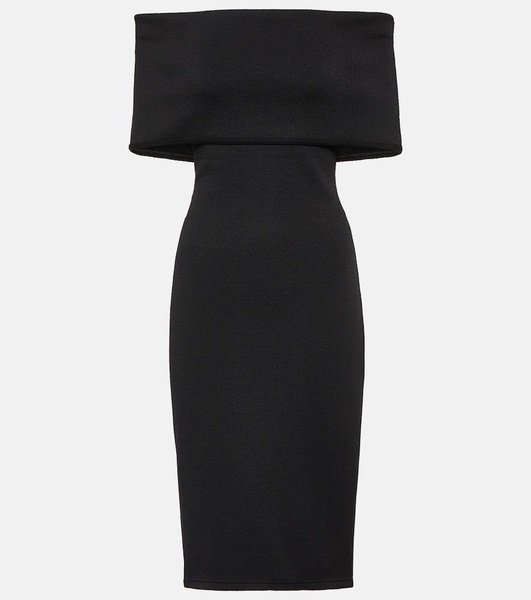 Off-shoulder jersey midi dress