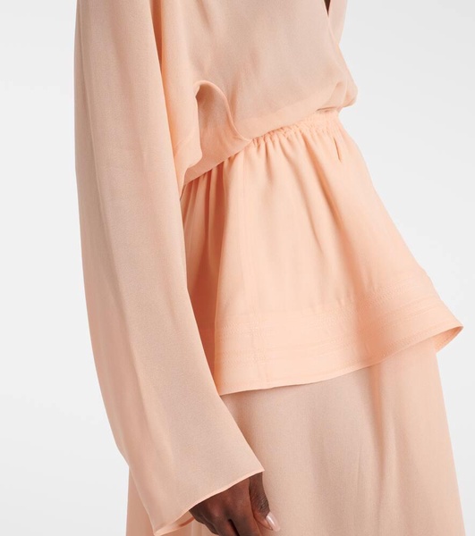 Peplum georgette maxi dress