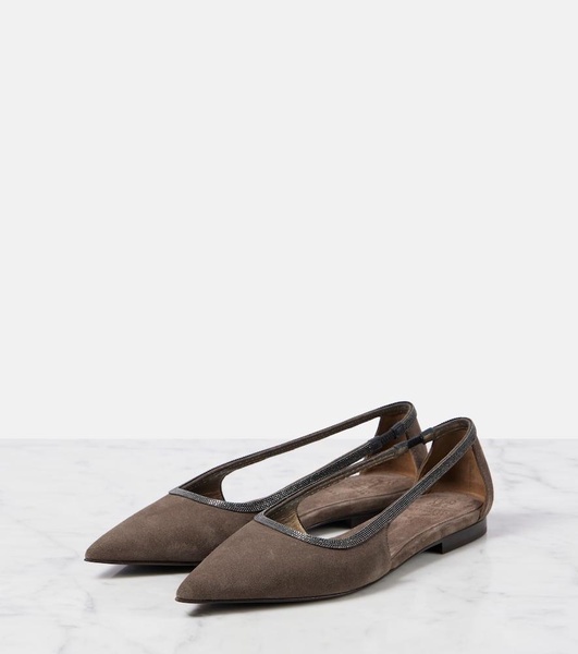 Monili suede ballet flats
