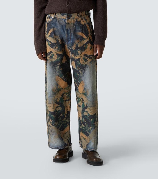 2023 printed wide-leg jeans