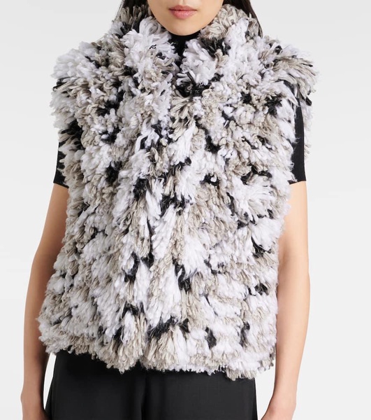 Lynx faux shearling jacquard vest