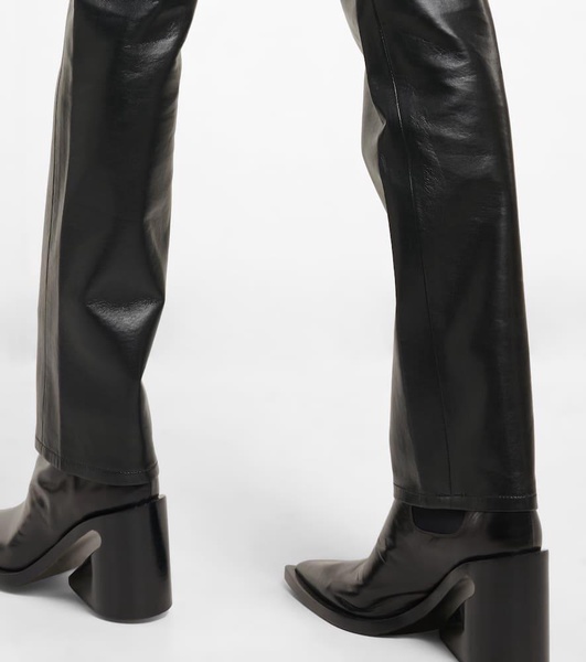 Criss-Cross high-rise faux leather pants