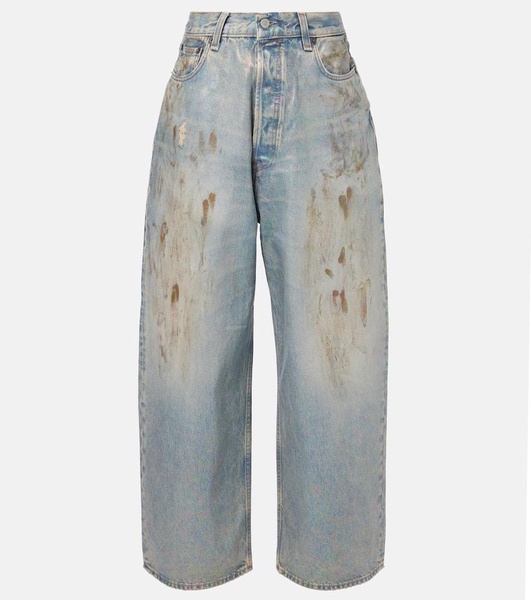 2023 coated mid-rise wide-leg jeans