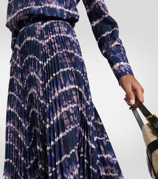 Sif printed pleated maxi skirt