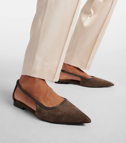 Monili suede ballet flats