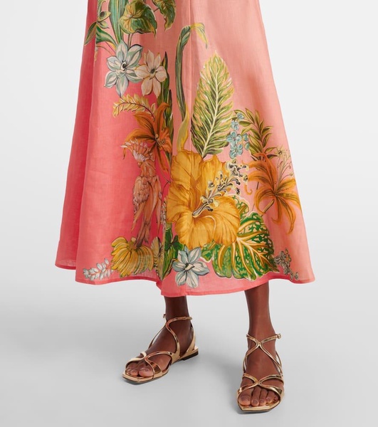 Anika floral linen maxi dress