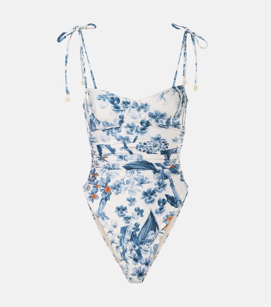 Rabano floral bustier swimsuit