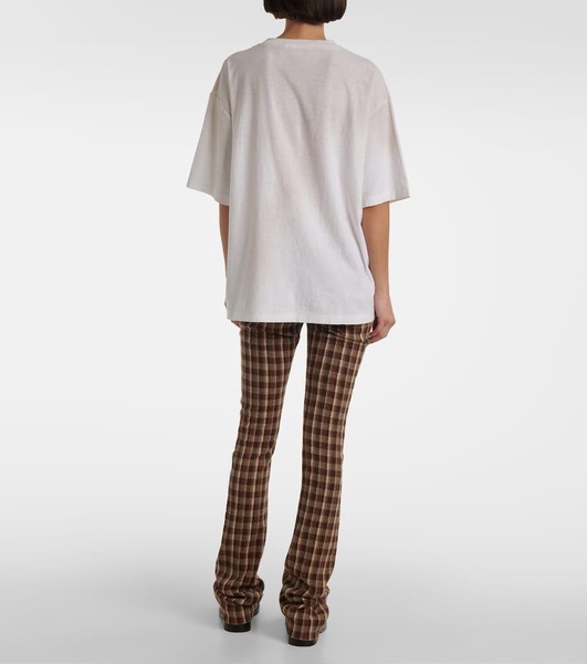 Distressed logo cotton and hemp T-shirt