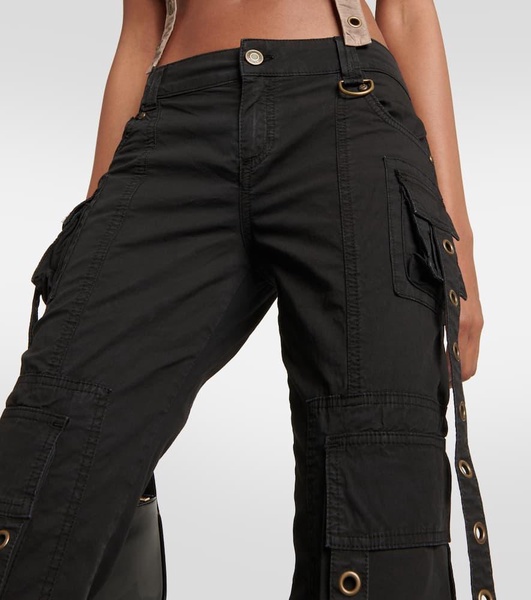 Embellished low-rise flared jeans