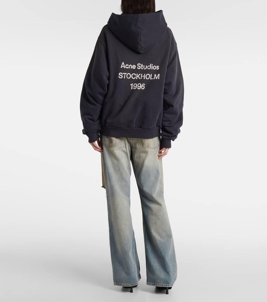 Logo cotton-blend jersey hoodie