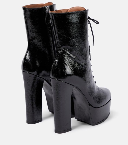 Leather platform ankle boots